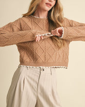 Load image into Gallery viewer, CABLE KNIT CROPPED SWEATER
