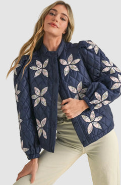 QUILTED JACKET WITH FLORAL PATCHWORK