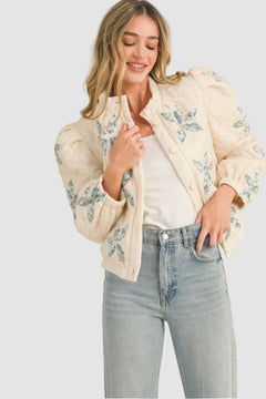 QUILTED JACKET WITH FLORAL PATCHWORK