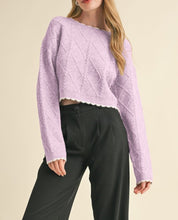 Load image into Gallery viewer, CABLE KNIT CROPPED SWEATER
