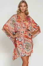 Load image into Gallery viewer, KIMONO TIE BACK WAISTED MINI DRESS
