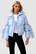 Load image into Gallery viewer, Puffer Jacket With Bow Knot Elbow String
