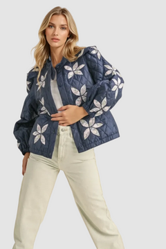QUILTED JACKET WITH FLORAL PATCHWORK
