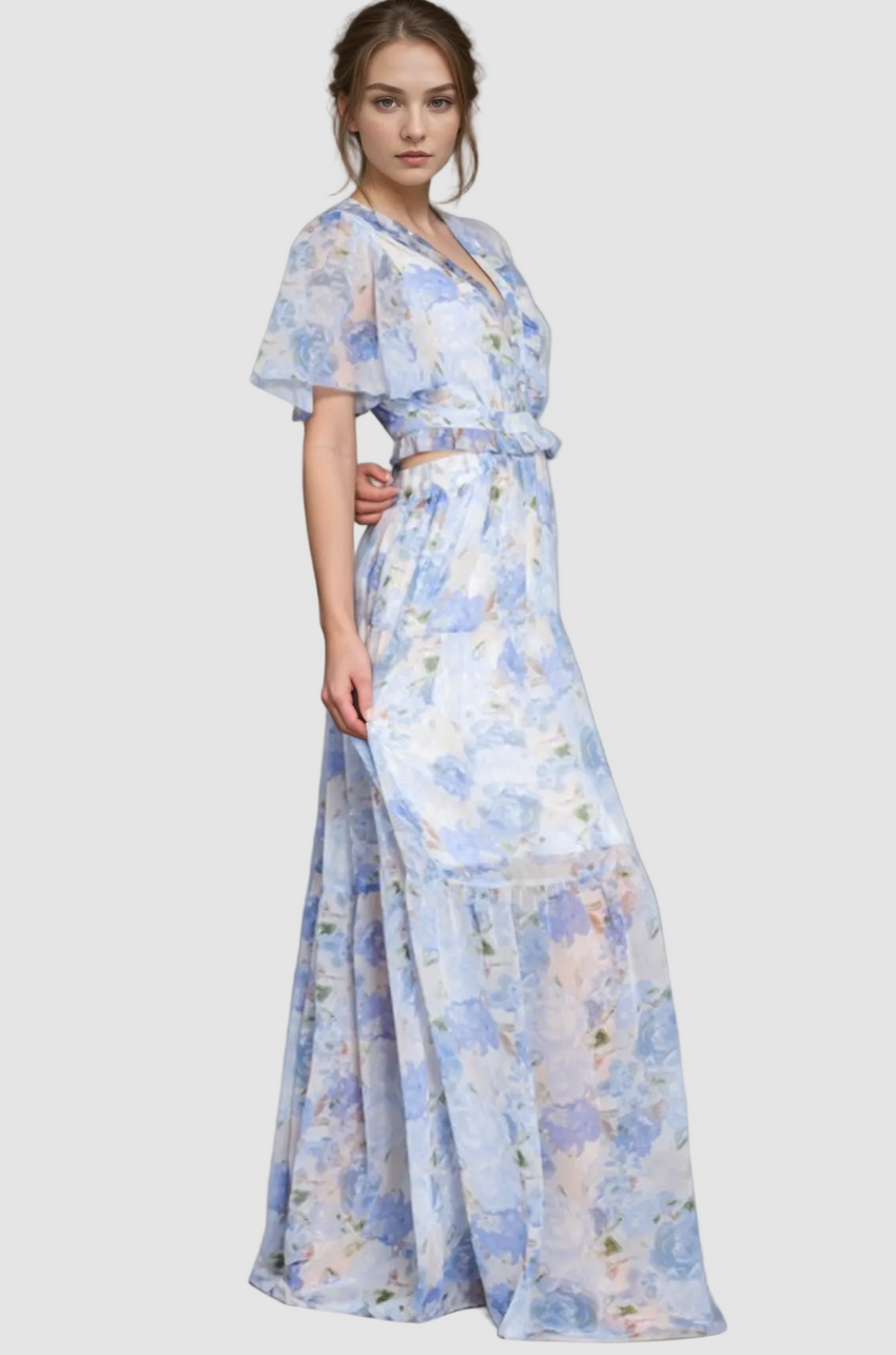 HALTER BACK NECK STRAP MAXI DRESS